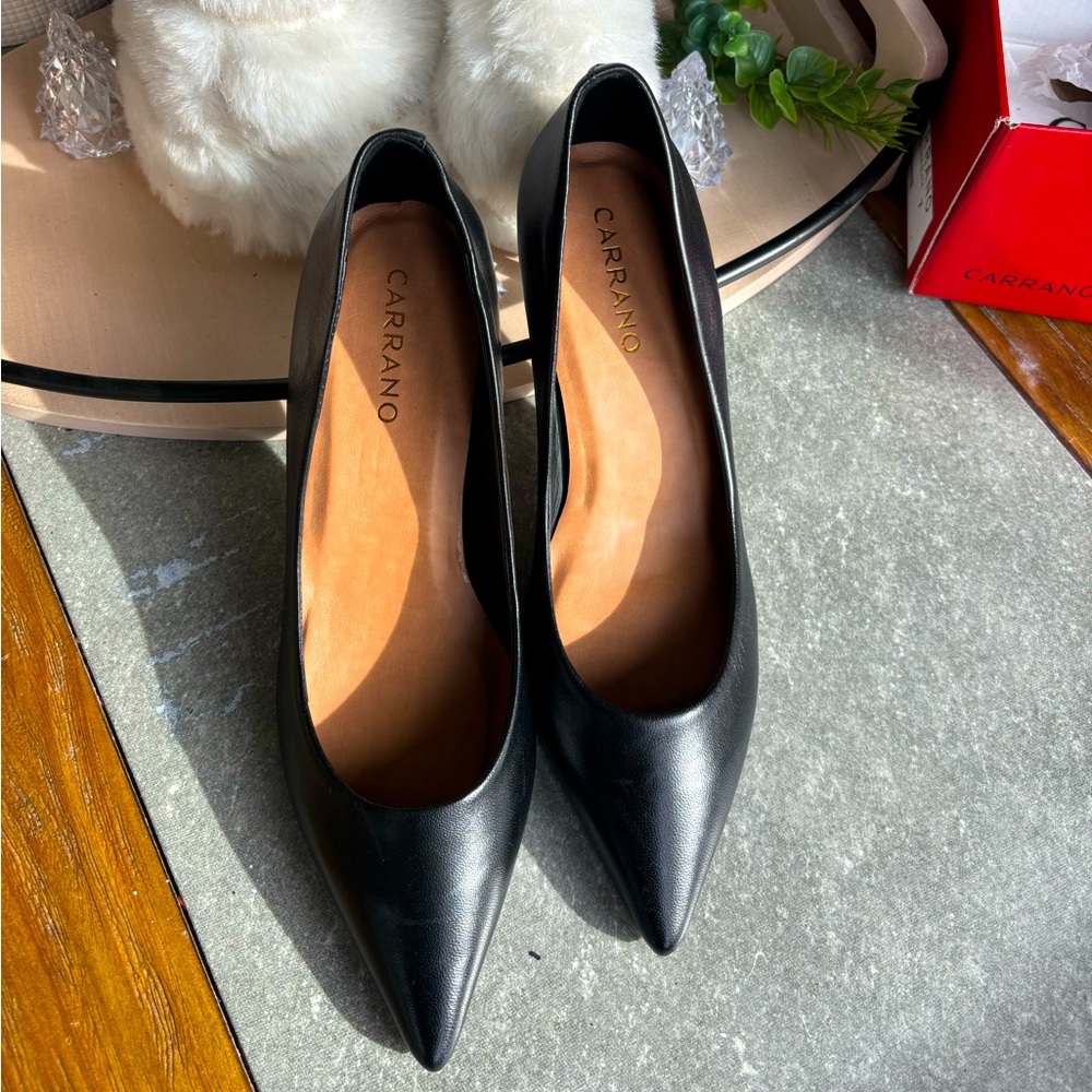 Andrea Carrano - Jessica Black Leather Pump